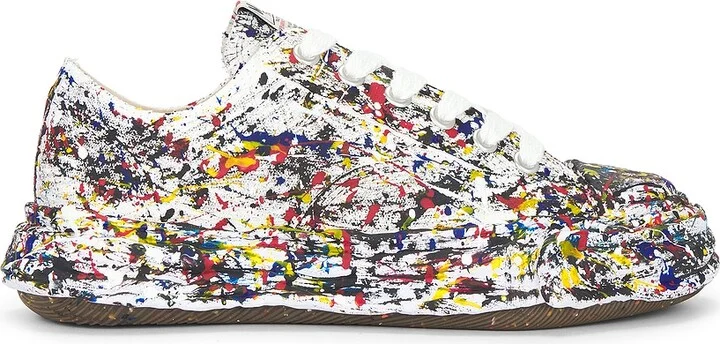 Maison MIHARA YASUHIRO Peterson 23 Original Sole Sputtering Canvas Low-Top Sneaker in White