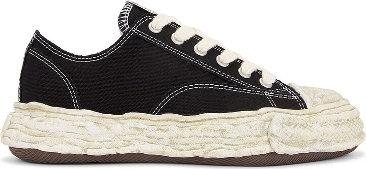 Maison MIHARA YASUHIRO Peterson 23 Vintage Colored Original Sole Canvas Low Top Sneaker in Black