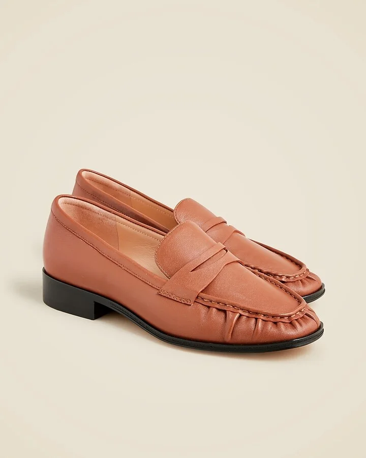 Maison ruched loafers in leather