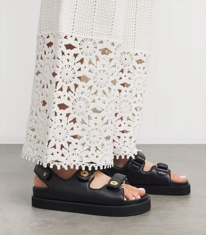 Maje Faux Leather Clover Sandals - Image 2