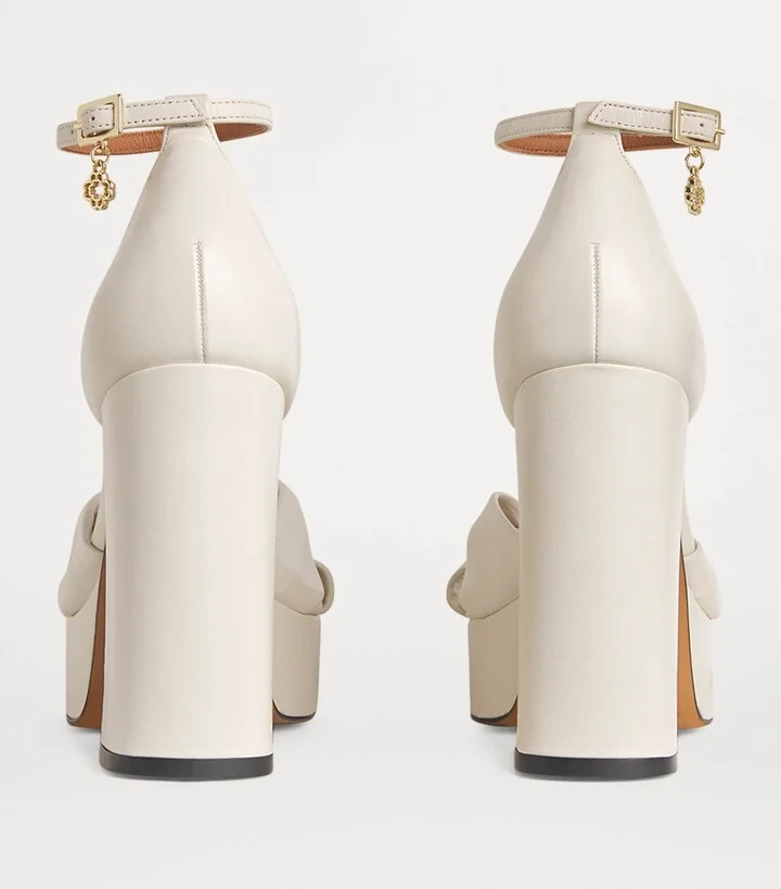 Maje Leather Knot Platform Heels 115 - Image 3