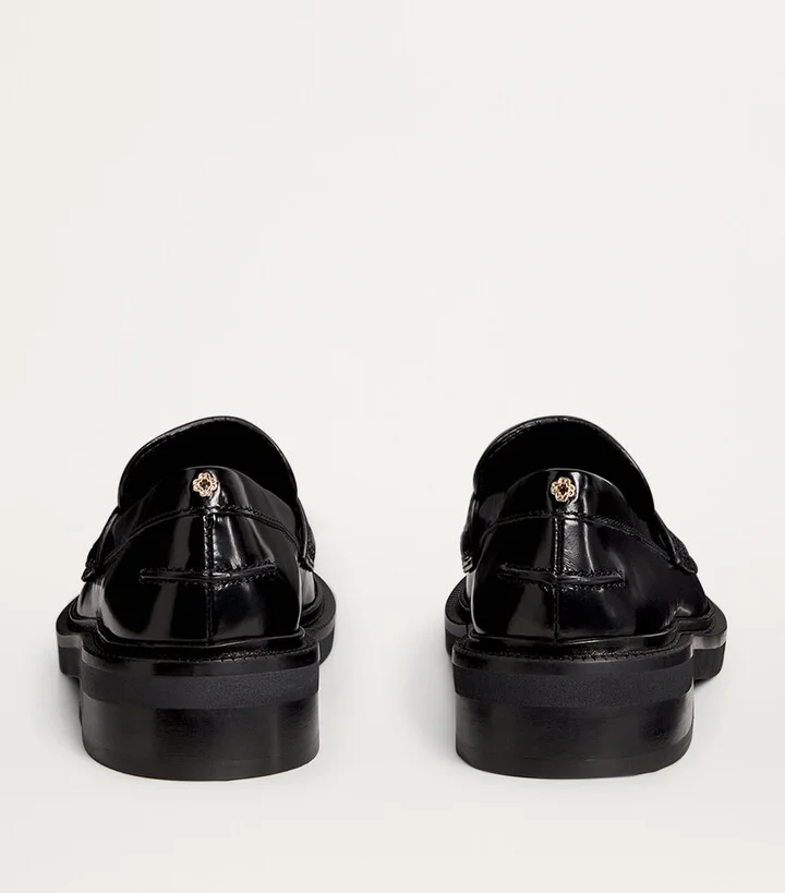 Maje Leather Penny Loafers - Image 3