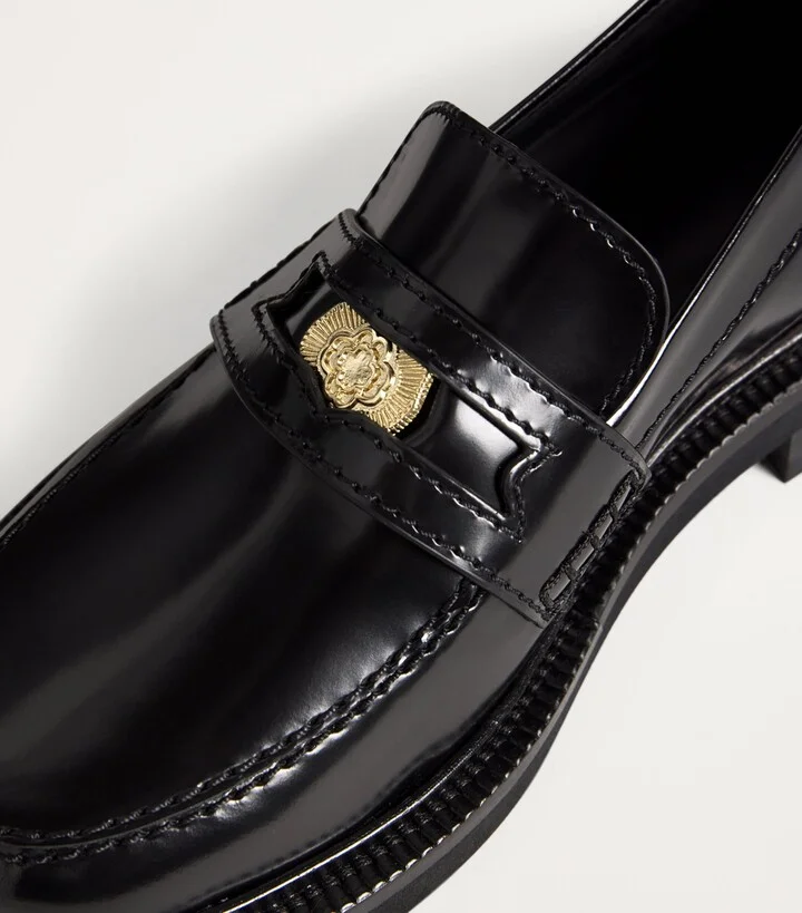 Maje Leather Penny Loafers - Image 5