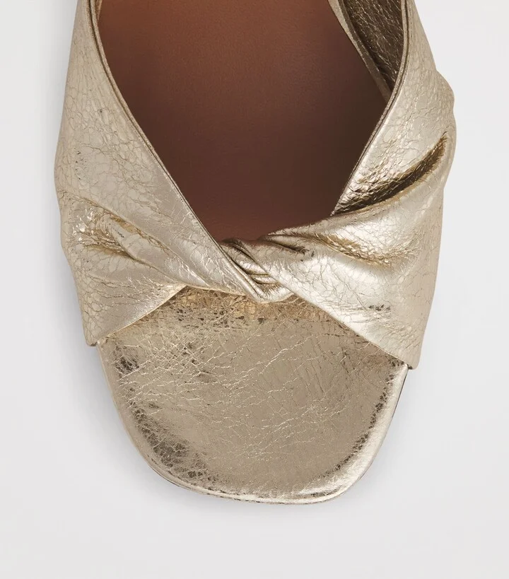 Maje Metallic Leather Twisted Sandals 85 - Image 4