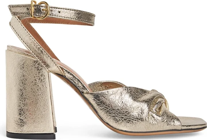 Maje Metallic Leather Twisted Sandals 85