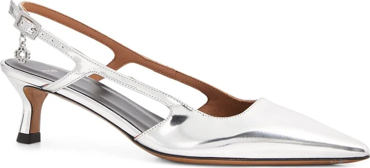 Maje Metallic Slingback Pumps 50 - Image 3