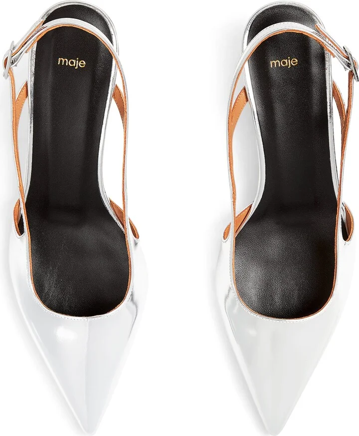 Maje Metallic Slingback Pumps 50 - Image 4