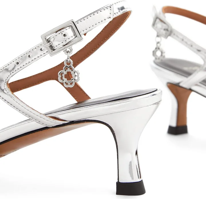 Maje Metallic Slingback Pumps 50 - Image 5