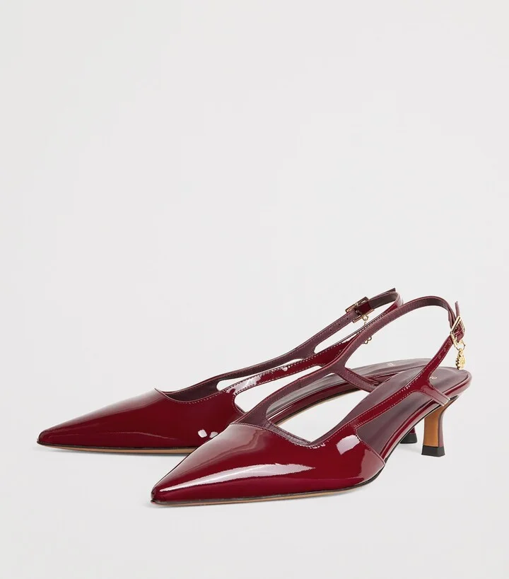 Maje Patent Leather Slingback Pumps 70 - Image 3