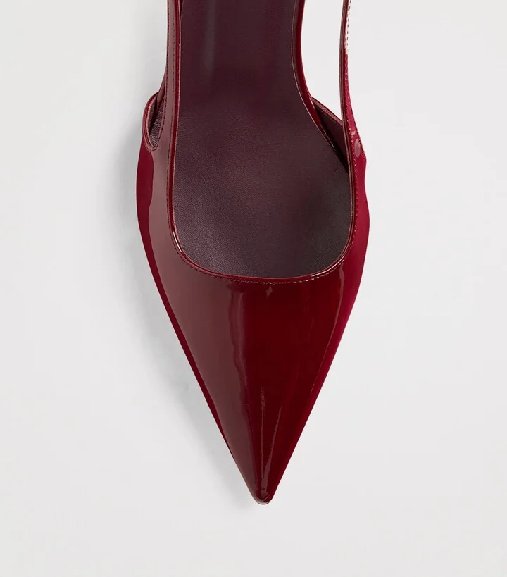 Maje Patent Leather Slingback Pumps 70 - Image 5