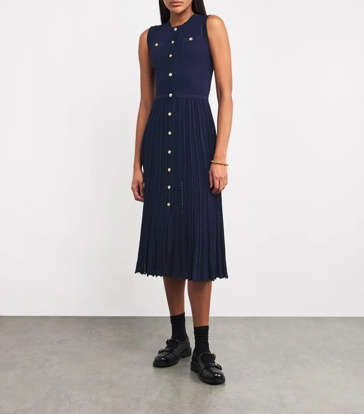 Maje Pleated Midi Dress - Image 2
