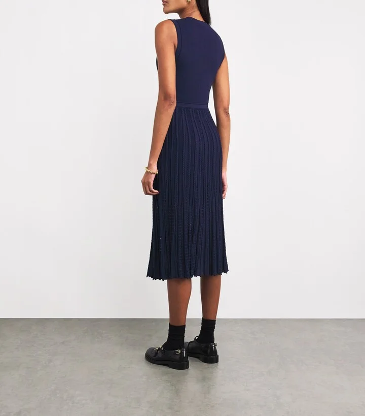 Maje Pleated Midi Dress - Image 3