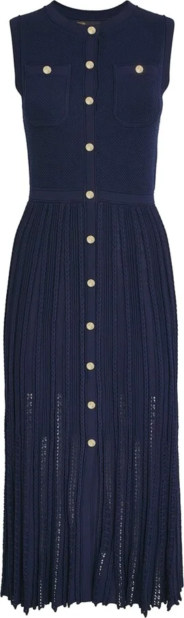 Maje Pleated Midi Dress