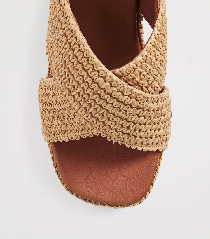Maje Raffia-Effect Wedge Sandals 110 - Image 5