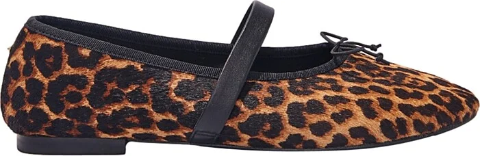 Maje Women's Calf Hair Leopard Ballet Flats