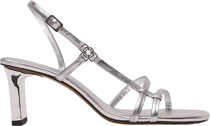 Maje Women's Metallic Strappy Heeled Sandals