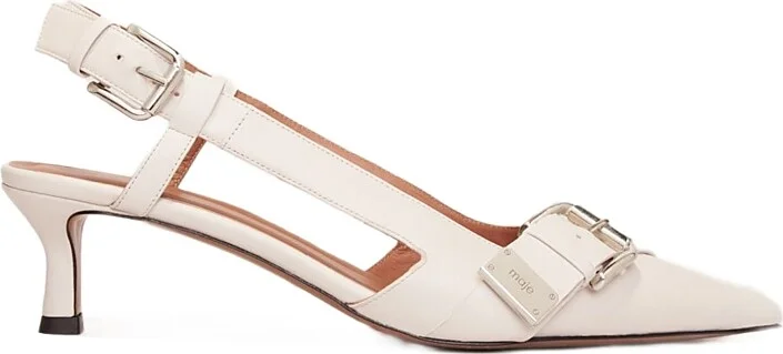 Maje Women's Pointed Toe Double Buckle Slingback Pumps