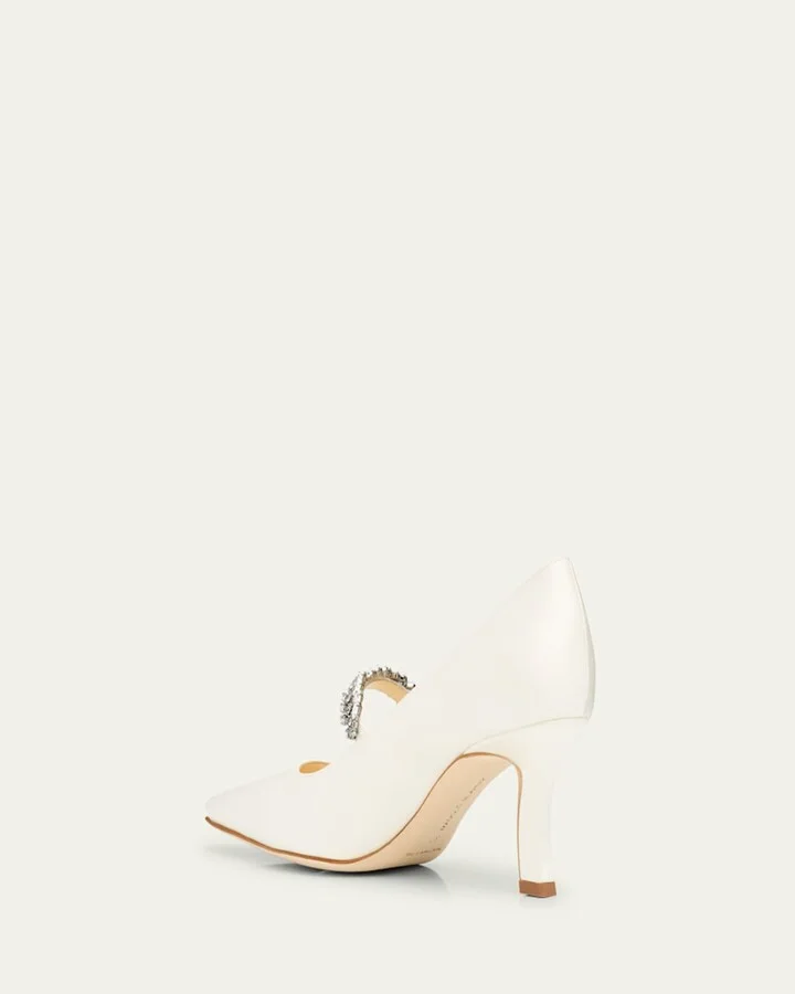 Majika Embellished Satin Pumps - Image 4