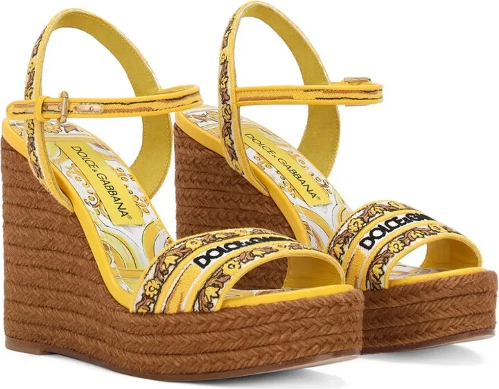 Majolica-print 90mm wedge sandals - Image 2