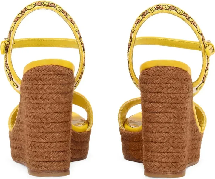 Majolica-print 90mm wedge sandals - Image 3