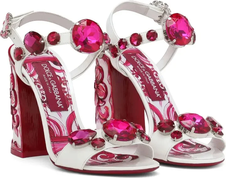 Majolica-print embellished sandals - Image 2