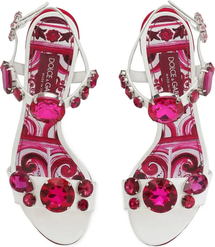 Majolica-print embellished sandals - Image 4