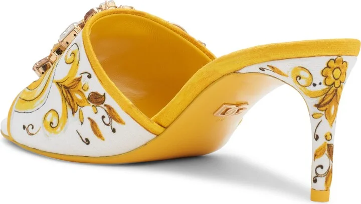 Majolica Print Embellished Slide Sandal - Image 2