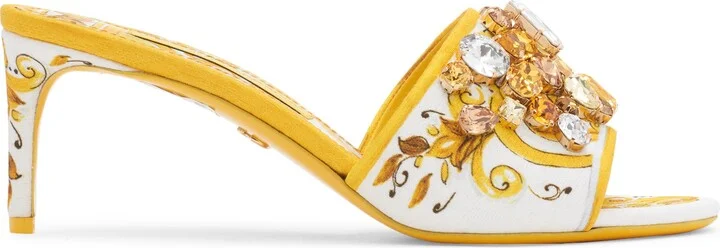 Majolica Print Embellished Slide Sandal - Image 3