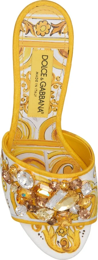 Majolica Print Embellished Slide Sandal - Image 5