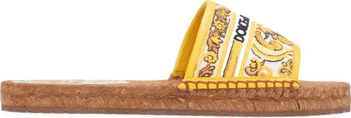 Majolica Print Espadrille Slide Sandal - Image 3