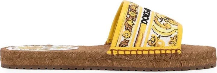Majolica-print logo-embroidered sandals
