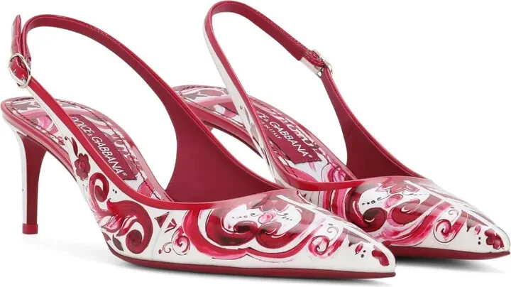 Majolica-print slingback pumps - Image 2