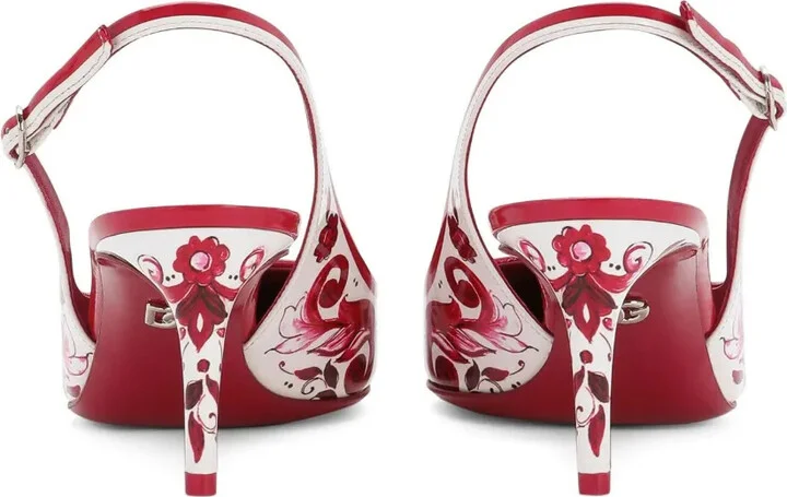 Majolica-print slingback pumps - Image 3