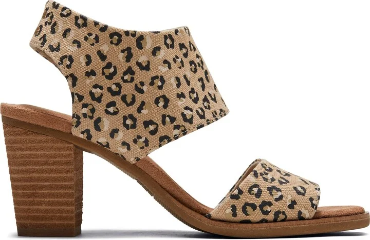 Majorca Natural Textured Leopard Cutout Sandal