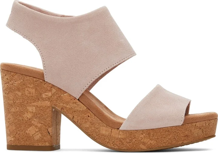 Majorca Pink Suede Platform Cork Sandal