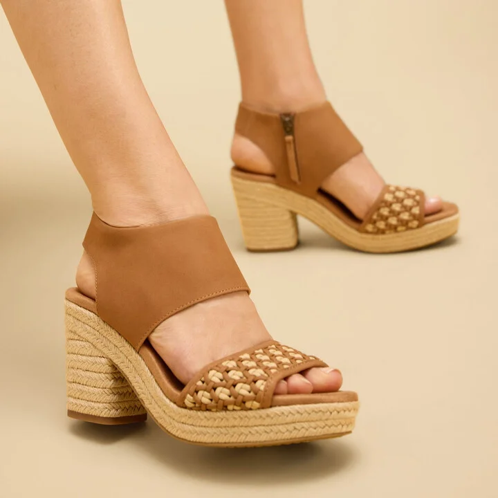 Majorca Rope Platform Sandal Sugar Geo Basketweave