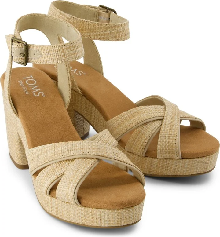 Majorca Rope Strappy Platform Sandal Almond Raffia - Image 3