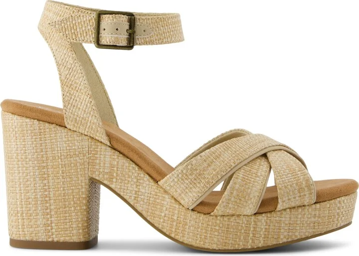 Majorca Rope Strappy Platform Sandal Almond Raffia