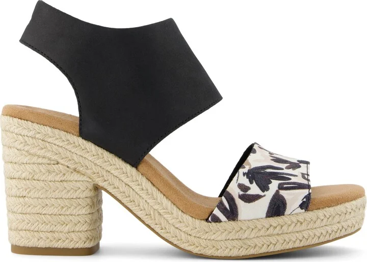 Majorca Rope Watercolor Floral Platform Sandal