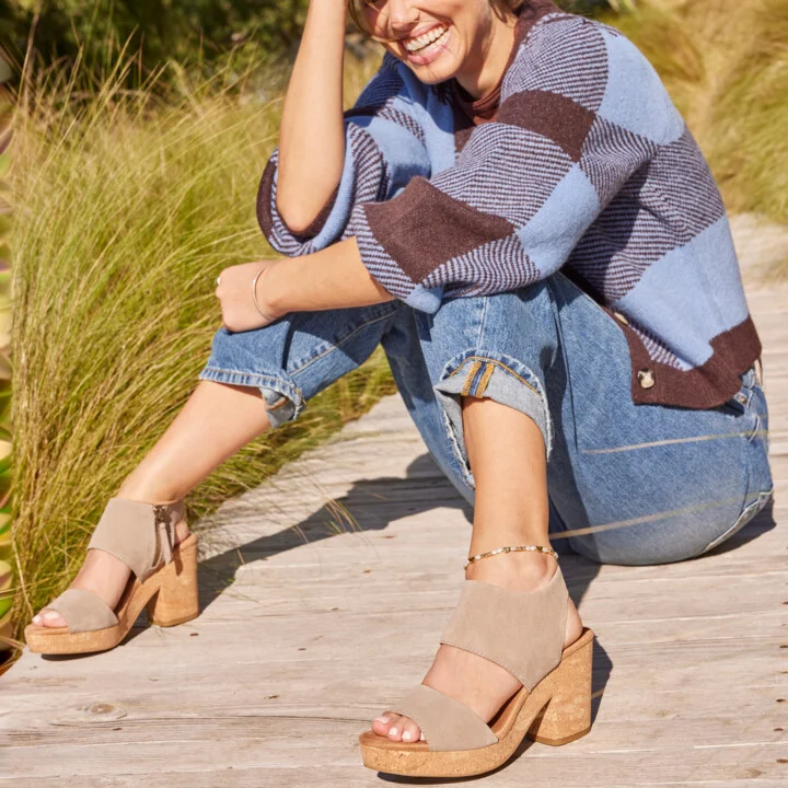 Majorca Taupe Platform Cork Sandal - Image 3