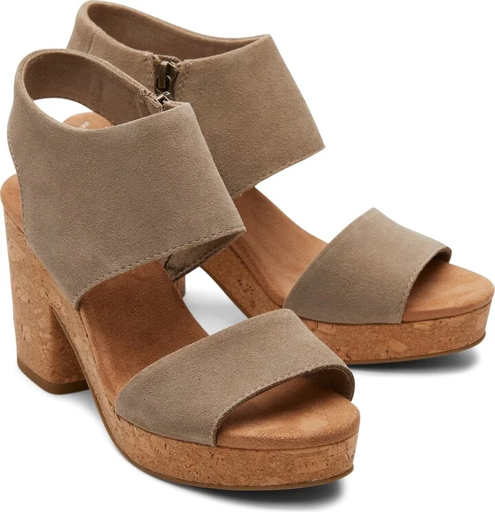 Majorca Taupe Platform Cork Sandal - Image 4