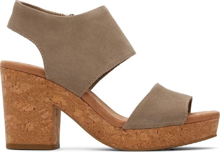 Majorca Taupe Platform Cork Sandal