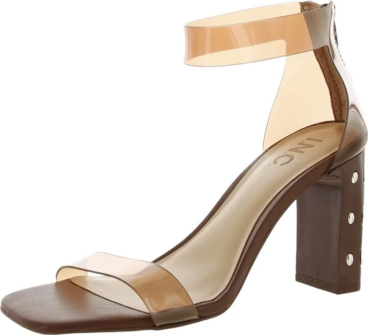 Makenna 5 Womens Faux eather Studded Ankle Strap