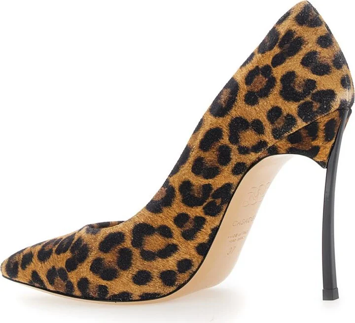 'Malesia' Brown Pumps With High Stiletto Heel And Leopard Motif In Suede Woman - Image 3