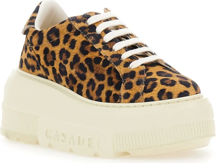 'malesia' Brown Sneakers With Maxi Rubber Sole And Leopard Motif In Suede Woman - Image 2