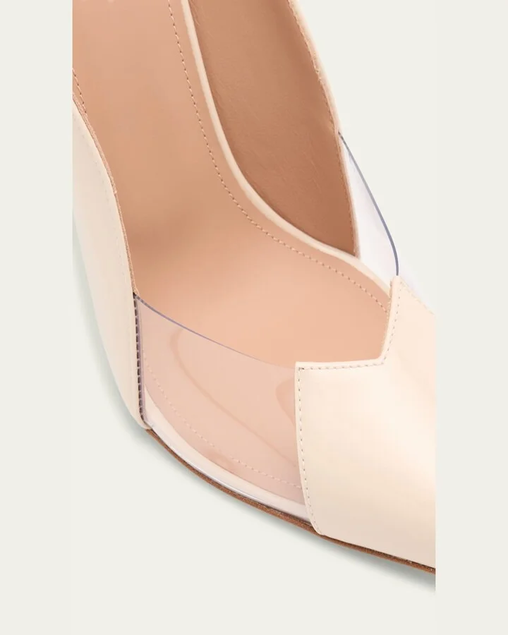 Malia M-Shaped Pointed Cap Toe Patent Leather Pumps - Image 7