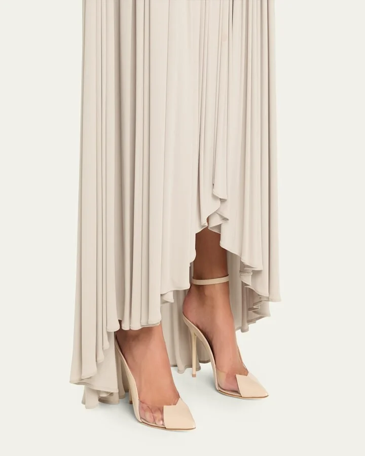 Malia M-Shaped Pointed Cap Toe Patent Leather Pumps - Image 9