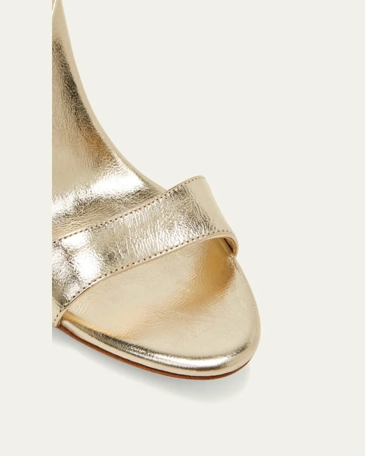 Malia Metallic Leather Block-Heel Sandals - Image 5