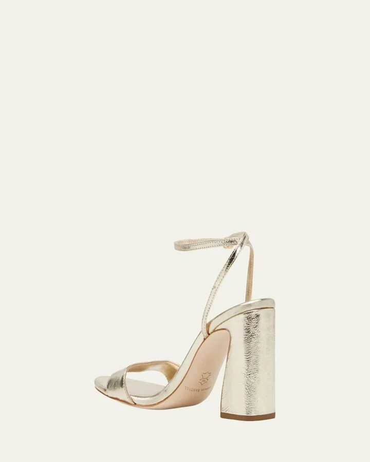 Malia Metallic Leather Block-Heel Sandals - Image 6
