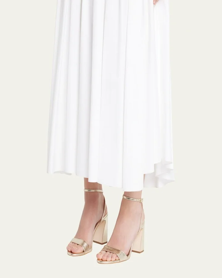 Malia Metallic Leather Block-Heel Sandals - Image 9